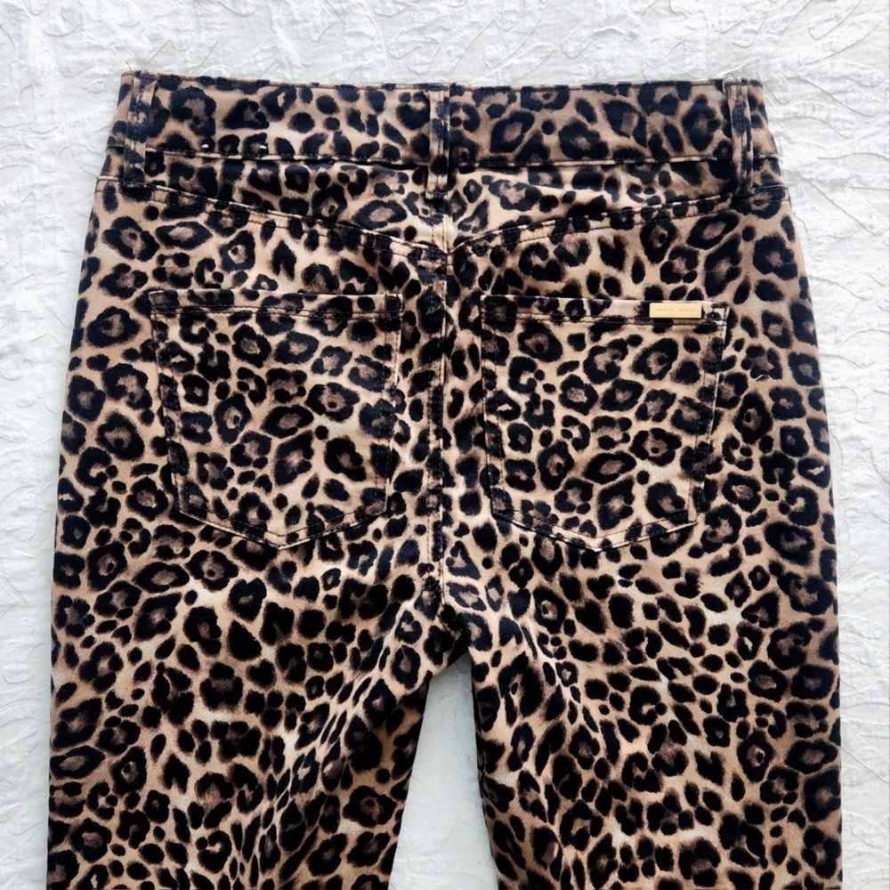 WHBM Sculpting High Waist Ankle Pants With Stretch, Brown & Black Leopard Size 0 - Picture 5 of 15